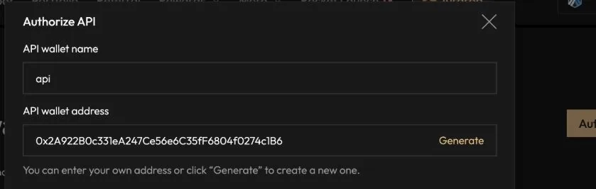 Aster API wallet name 与 Generate(安全局部)