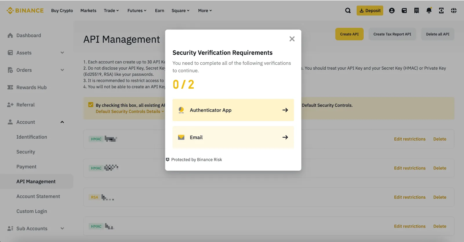 Binance 完成安全验证要求